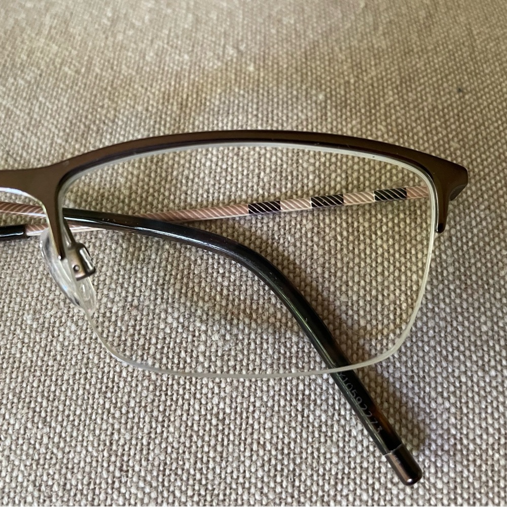 Burberry Semi-Rimless Eyeglasses in Brown and Silver